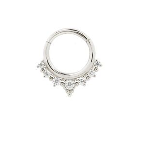 Buddha Jewelry Lala clicker, white gold and cz